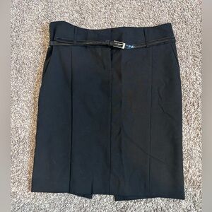 Express Design Studio Black Pencil Skirt with Belt, Size 8